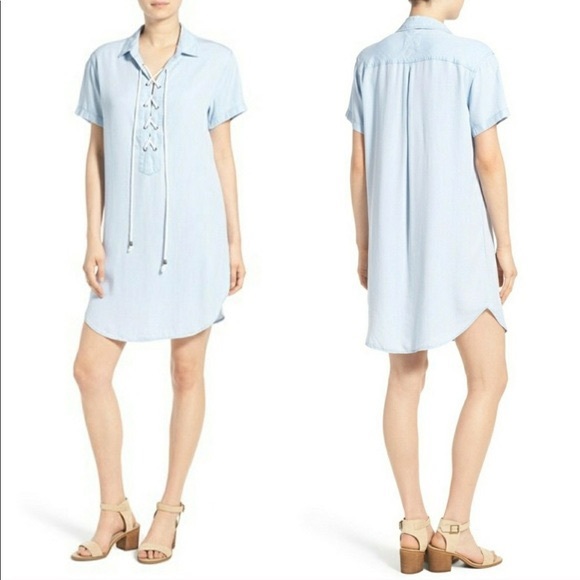 Rails Rocky Chambray Lace Up Shift Dress